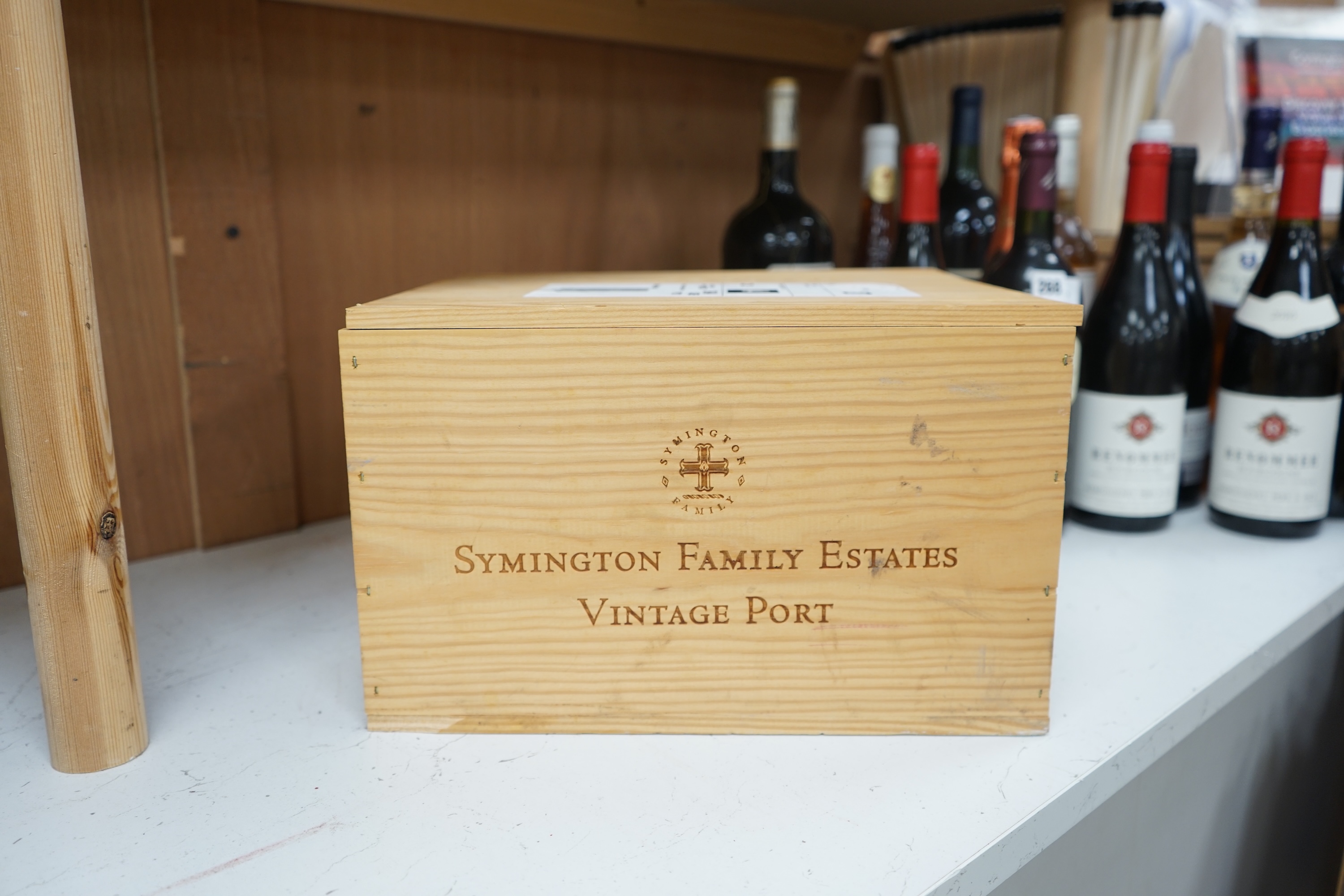 An unopened case of 6 bottles of Symington for the Wine Society Exhibition 2011 Vintage Port. Condition - good, storage history unknown